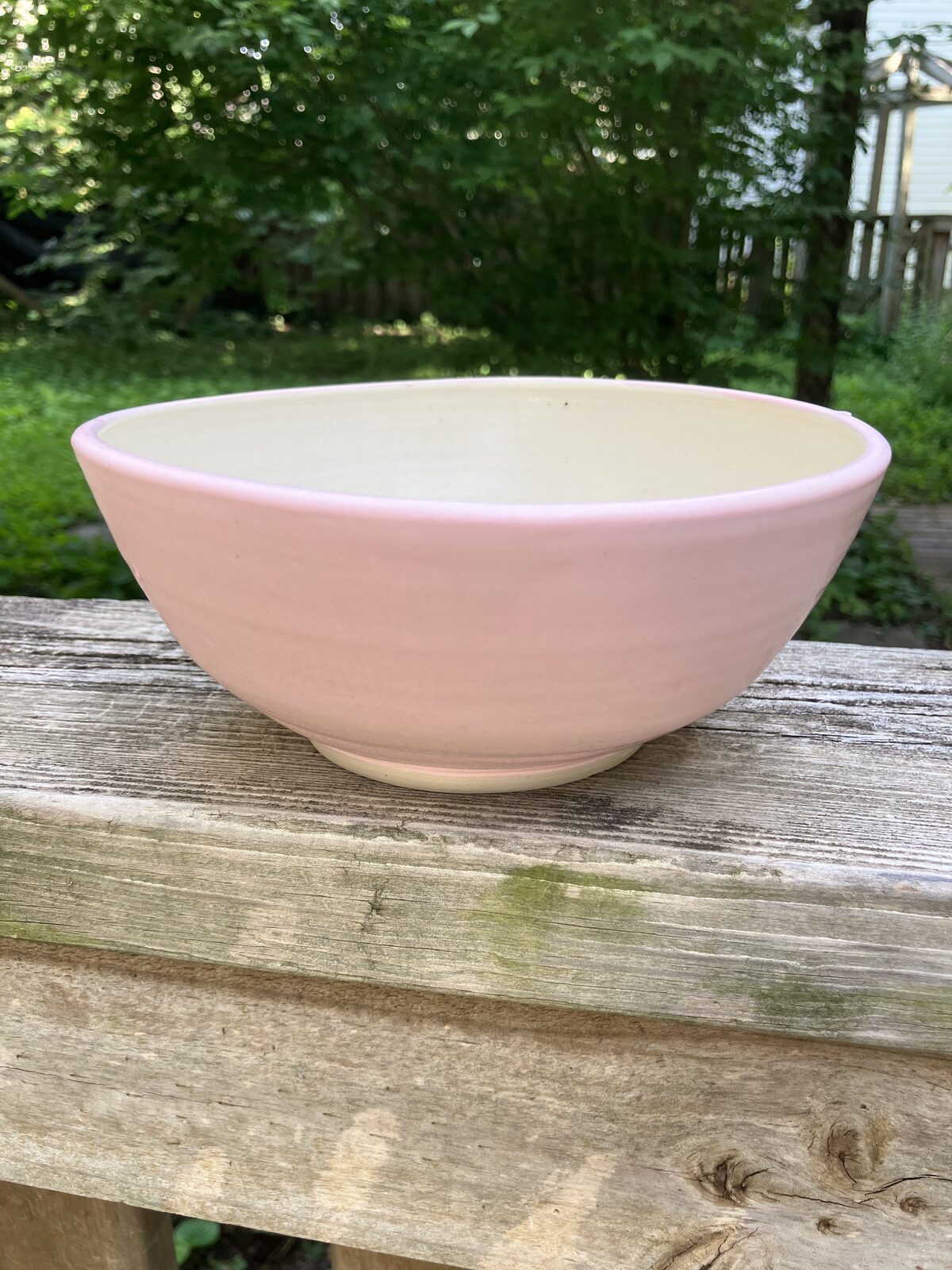 Pale pink ceramic bowl