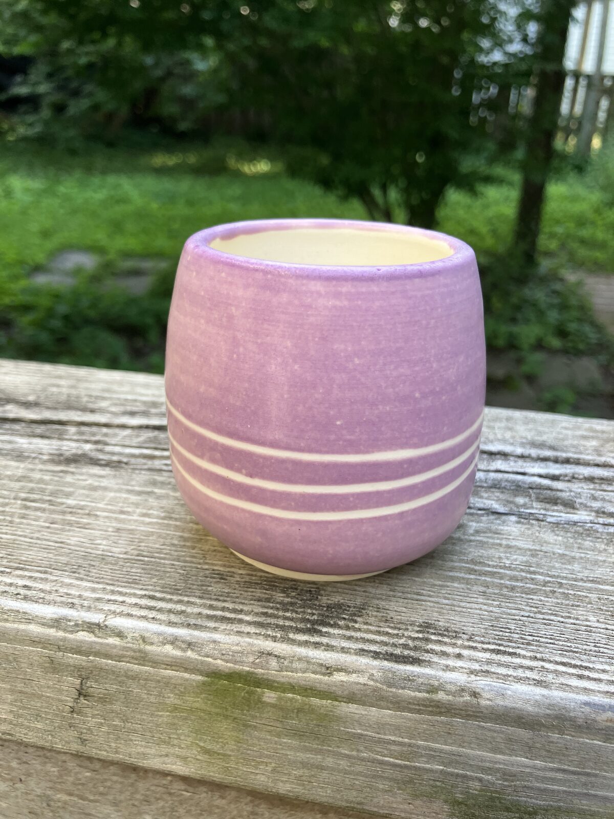 Lavender ribbed ceramic tumbler