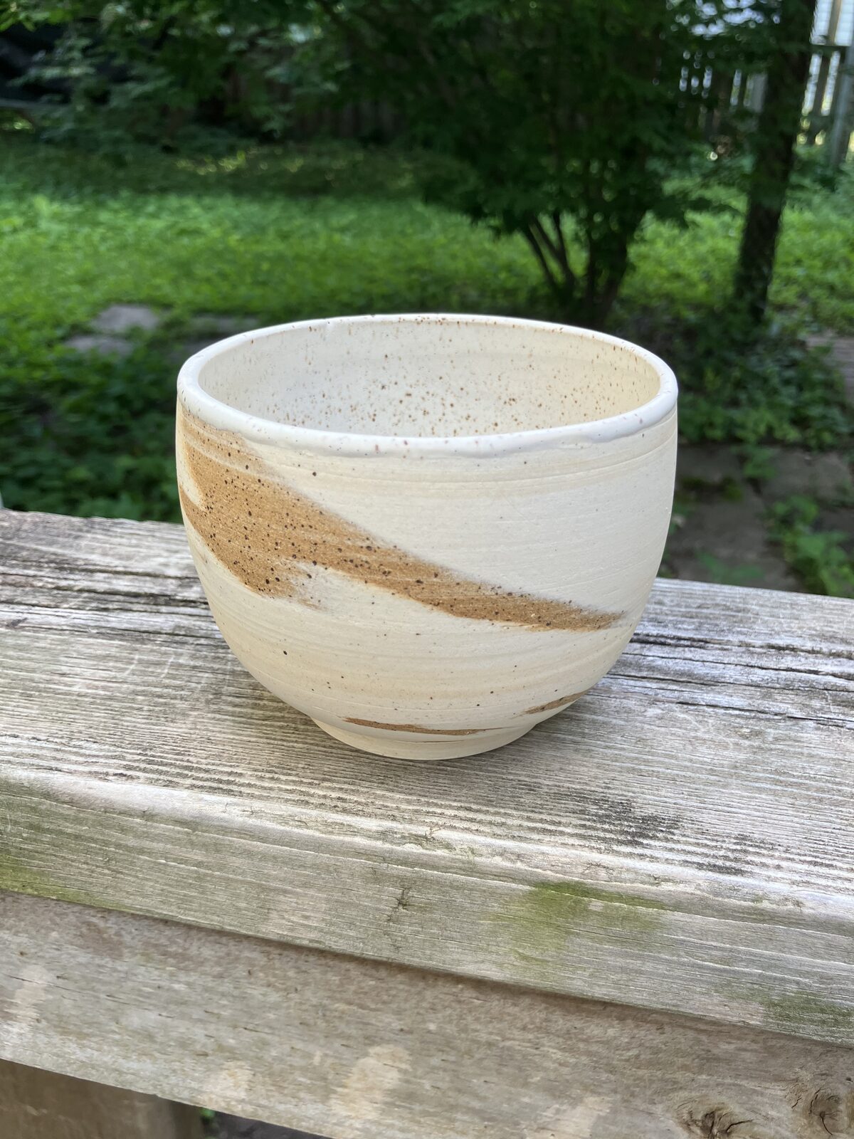 Sand and cream swirl ceramic tumbler